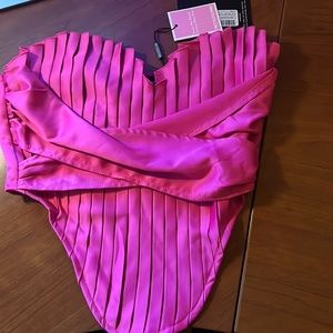 PIINK PLT CORSET TOP